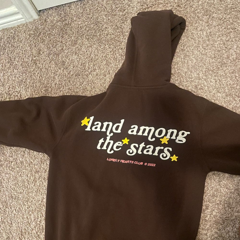 Men’s small brown hoodie (lonely hearts club)